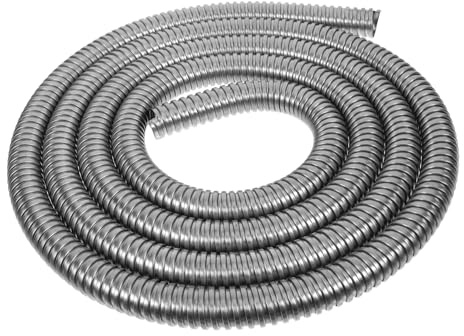 FELTECHELECTR Flexibler Kabelschutzschlauch Edelstahl 20mm Innen 3 Meter Kabelkanal für Eisenbahnindustrie und Industriellen Kabelschutz