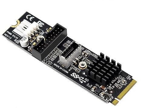 Type-E USB 3.1 Front Panel Socket & USB 3.0 (19 PIN) to NVME M-Key Adapter Card
