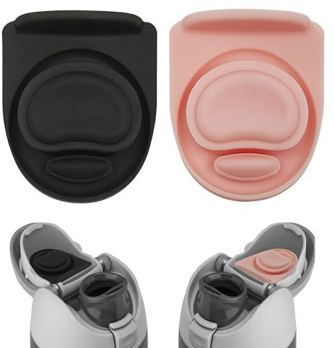 XYQMLY 2pcs Replacement Stopper Compatible with Owala FreeSip 24oz 32oz, Water Bottle Top Lid Gasket Parts for 19/24/32/40oz Bottle,Silicone Seal Cap Mouth Plug,Pink/Black
