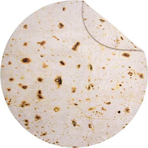 Pizza-Decke, Burritos, Tortilla-Überwurfdecke, Tortilla-Wickeldecke, runde Tortilla-Decke, riesige, weiche Decke für Erwachsene und Kinder, lustige Geschenke für Teenager Jungen und Mädchen (2, 1,5 m)