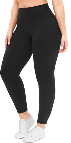 CAMPSNAIL Leggings Damen High Waist Blickdicht Leggins für Sport Yoga Gym （1er Pack- Schwarz,3XL