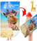 CHEFFS Personalisiert Strandtuch Mit Namen, Personalisierte Handtuch Badetuch Mit Namen Mikrofaser Strandtuch Groß 100x200cm Badetuch Giraffe für Strand (50 x 100 cm,1)