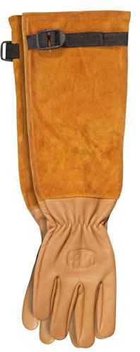 FELCO Model 705 Rose Gloves - Large Premium Puncture Resistant Leather Gloves Suede Gantlet Cut Rose Pruning Cutting Snipping Horticultists Florists Gardeners Specialist Rose Cultivators Specialists