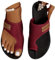 Onsoyours Sandales Plates Femme Été Hallux Valgus Tongs Confortable Maille Nu Pieds Bout Ouvert Chaussures Vintage Sandales Pantoufles de Plage Vacances Slippers A Vin Rouge 37 EU