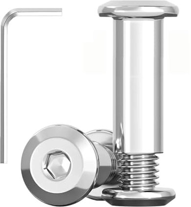 20 Stück Verbindungsschrauben M6x30mm, Hülsenschrauben, Edelstahl A2 V2A, Möbelschrauben, Schrankverbinder mit Sechskantschlüssel für Schränken, Schränken, Holzbret