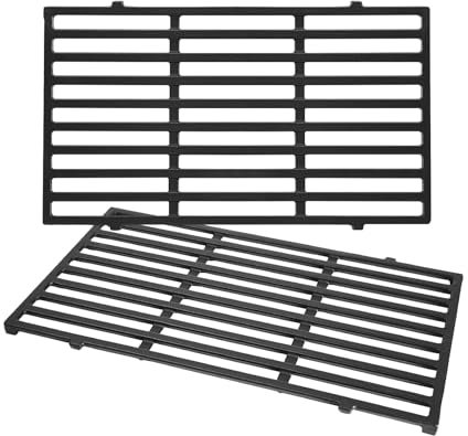 Rushare 7637 Grillroste Ersatz für Weber Spirit 2 Grillteile, Grill Ersatzteile für Weber GS4 Spirit II 200 Serie (Frontmontierte Steuerung), Gusseisen, 17,5 x 10,2 Zoll, 2er-Pack