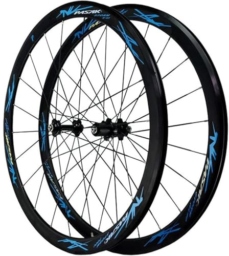 UNFRASLOP 700C Rennrad Felge 28 Zoll Fahrrad Laufrad Hohlkammerfelge Cut 7 8 9 10 11 12-Fach Für C/V-Brakes/Felgenbremse QR,Blau