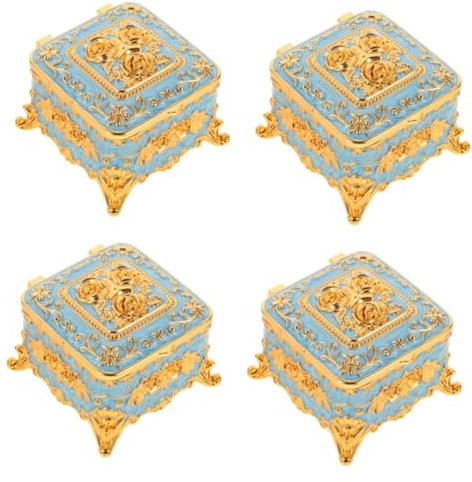 SAFIGLE 4stücke Vintage Schmuckkästchen Schmuckbox Für Ohrringe Und Retro Design Für Hochzeiten Und Valentinstag