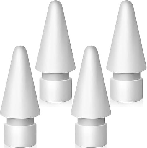 4pcs Punte di Ricambio per Apple Pencil 1a e 2a, Punta di Ricambio ad Alta Sensibilità e Penna di Controllo Preciso/Tips Ricambio Accessori per Ipad Pencil, Compatibile con Punte Apple Pencil (Bianco)