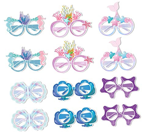 SOIMISS 60paare Meerjungfrau Partybrille Für Junge Mädchen Kreative Foto-requisiten Für Geburtstagsfeiern Sommerfeste Und Ocean-thema-dekorationen