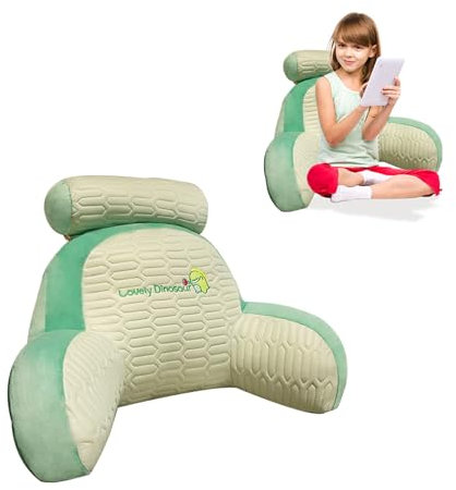 HYSMF Lesekissen für Kinder, zum Aufsitzen im Bett, Rückenlehnenstütze, Rückenkissen zum Sitzen im Bett zum Lesen, Design, süßes Rückenkissen für Erwachsene und Kinder, Green-L