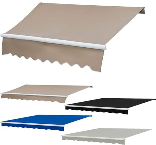 Lona para toldo Exterior, Tela de Repuesto para toldo, Tela Impermeable Ripstop, poliéster 320 g, Estructura no incluida,Camel,(10x6.5ft) 3x2m