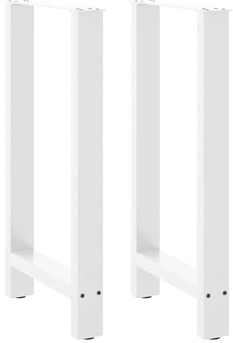 LLEZKBR Lot de 2 pieds de table en acier blanc 40 x (90-91) cm