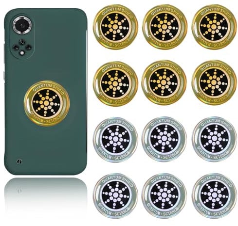 JAWUZ 12 Pièces Brouilleur telephone portable, Patch Anti Ondes Portables, Autocollants de Protection pour Téléphone Portable