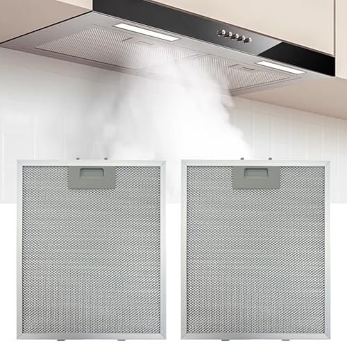 SUQ Filtro de Aceite Metálico de Campana Extractora, Filtro de Ventilación de Campana Extractora de Malla de Aluminio de 5 Capas, Filtro de Ventilador de Extracción Universal (2PCS, 320 x 260mm)