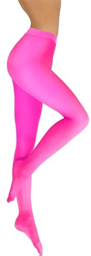 Damen Strumpfhose Bunt 40 Blickdicht Mikrofaser Edelstahl Stockplatte, hot pink, XXL