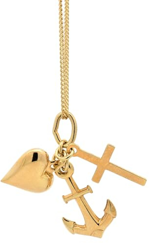 Anhänger Glaube-Liebe-Hoffnung 585 Gold mit vergoldeter Silberkette, Kettenlänge:50 cm Unisex
