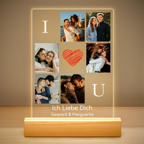 Personalisierte Bilderrahmen mit Foto, Personalisierte Geschenke für Frauen | Bilderrahmen Personalisiert mit Bild, Geburtstagsgeschenk für Frauen Männer, Personalisierte Jahrestag Geschenk für Ihn Sie