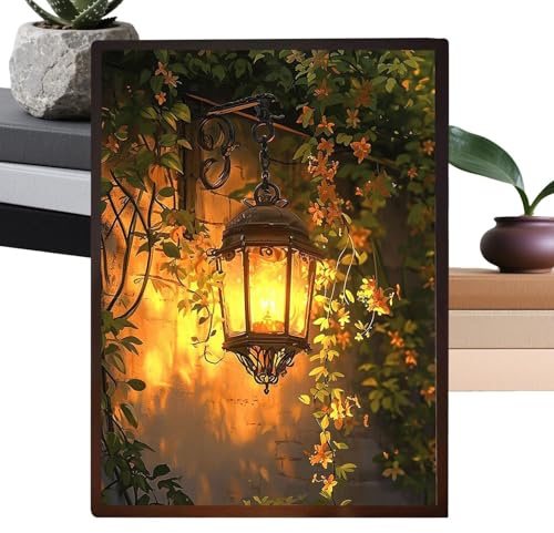 Ahuuen LED Leuchtbild,3 Farben Beleuchtetes Bild | Dreistufig Dimmbare Kunstlampe Für Zimmer, Schlafzimmer Und Zuhause | Geburtstagsfeier, Einweihungsparty, Hochzeitsfeier
