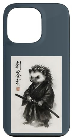 Vintage Sumi-e Ink Wash Bushido Warrior Hedgehog Case for iPhone 13 Pro