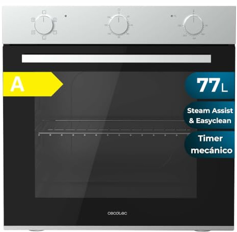 Cecotec Backofen Bolero Hexa C126001 Line Time A, 77 L, 2800 W | Timer, 5 Funktionen, Steam Base XXL für Dampfgaren, Selbstreinigung, Kühlgebläse und Doppelverglasung