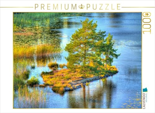CALVENDO Puzzle Sehnsucht Schweden - Insel mit Bäumen in Schwedens größtem See - dem Vänern | 1000 Teile Lege-Größe 64 x 48 cm Foto-Puzzle für glückliche Stunden