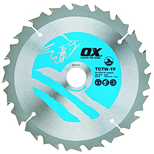 OX Wood Cutting Thin Kerf Circular Saw Blade 150/20mm, 20 Teeth ATB