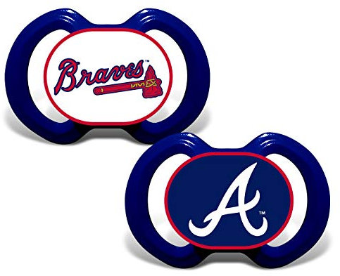 Baby Fanatic Atlanta Braves Schnuller, 2er-Pack, mehrfarbig, Einheitsgröße (ATB2000)