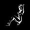 EROSPA® Auto-Aufkleber - Sexy Frau/Girl/Woman - Brust Nackt - Car-Sticker (Silber)
