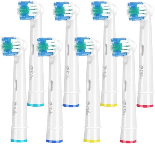 Aufsteckbürsten Kompatibel mit Oral B - Milos Professionelle Elektrische Bürstenköpfe für Oral B Ersatzköpfe Classic Precision Clean Bürstenköpfe Fit Professional Care 8 Stück