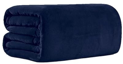 Bear & Panda Flannel Fleece Throw Blanket G Large Travel Sofa Bed Blanket Super Soft Fluffy Warm Thick Throws Microfibre Blankeyrey (Navy, 200 x 240 cm)