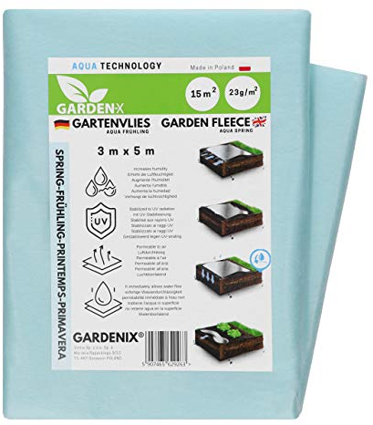 GARDENIX Frostschutz Pflanzen Wachstumsvlies - Gartenvlies Hochbeet 3m x 5m für Pflanzen Abdeckung, Vlies, Folie Frühbeet 23g/m², Abdeckvlies, Gartenvlies Winterschutzvlies, Windschutz, Lochfolie