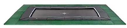 EXIT Toys Dynamic Rundes Groundlevel Trampolin - ø366cm - Mit Fußschutzsystem - Mit Freezone Sicherheitsfliesen - Extra Lange Sprungfedern - Rostfrei - Trampolin für Kinder - Schwarz