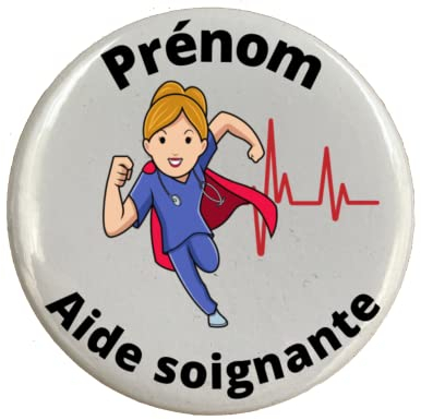 badge broche aide soignante personnalisable
