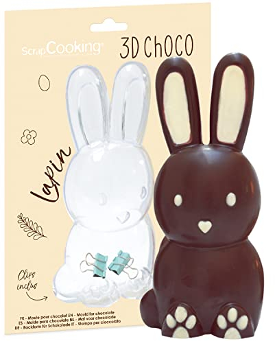 SCRAP COOKING 6757 - Molde rígido de chocolate para crear conejitos de Pascua, diseño de conejo de Pascua