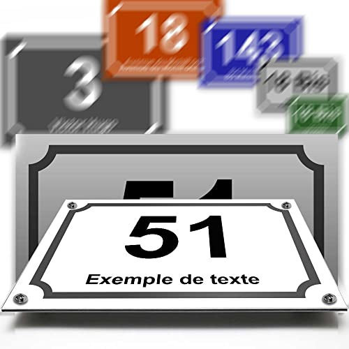 Piccola targa civica decorativa in alluminio e polietilene: per portone e cassetta delle lettere, collezione classica: 2 righe personalizzabili.
