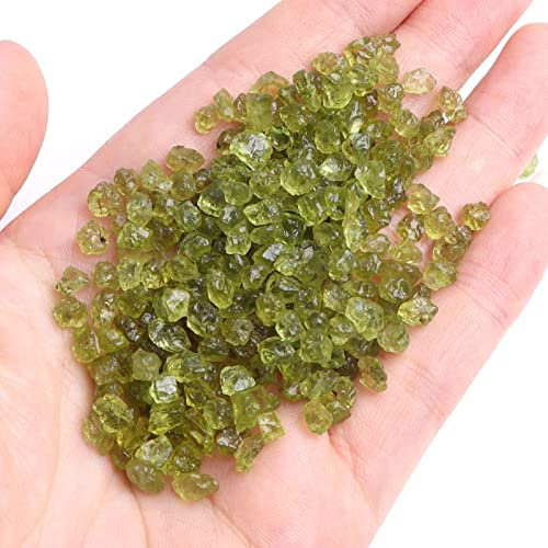 10 g/Packung Natürliche rohe Olivin-Edelsteine Grobe Kies-Mineralien-Ringe zum Basteln von Aquarium-Dekorationen, Olivin, 20 g