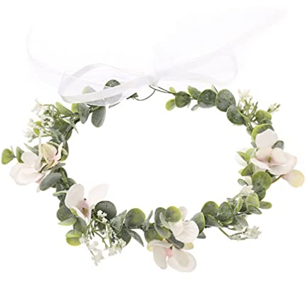 Toyvian Hochzeit Eukalyptus Kronengrüne Boho Kopfbedeckung Kronen Kronen Haarkranz Girlande Stirnbänder Kranz Haarband Kopfstücke Haarzubehör für Braut Hochzeitsfeiern Urlaub