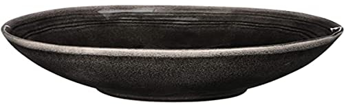 MICA Decorations Dish Tabo Salatschüssel, schwarz, H 9 x T 30,5 cm, mehrfarbig, einzigartig