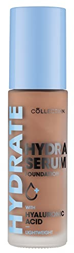 Collection Cosmetics Hydra Serum Foundation, Breathable Formula for Glowy Skin, 30ml, Dark Mocha