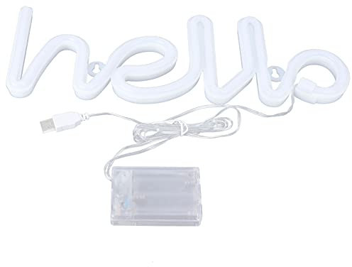 Hello Letters Neonlicht, einfach zu installierende USB-Powerd-Wanddekoration, buntes LED-Licht, energiesparendes LED-Neonschild für Party, Schlafzimmer, Hochzeit, drinnen und draußen