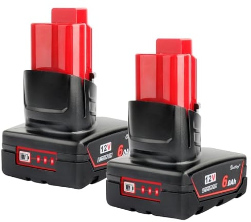 2 x Waitley 12 V 6,0 Ah Li-ION Batteria per Milwaukee M12 M12B 48-11-2411 48-11-2420 48-11-2401 48-11-2402 M-12 M12 Strumenti di batteria