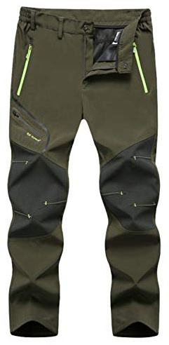 Trekkinghose Herren Wasserdicht Atmungsaktiv - Softshellhose Herren Fahrrad-Outdoorhose Winter Trekking Wanderhose Herren Zip Off Stretch Schneehose üBergrößE Winterhose Lange Snowboardhose, L-XXXL