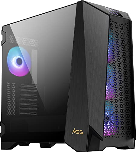 MSI Meg Prospect 700R Caja para PC, Mid-Tower, Capacidad E-ATX, Pantalla Táctil IPS, Panel Lateral Modular, 4 Ventiladores ARGB de 140 mm, USB 3.2 Gen 2 x 2 Tipo-C