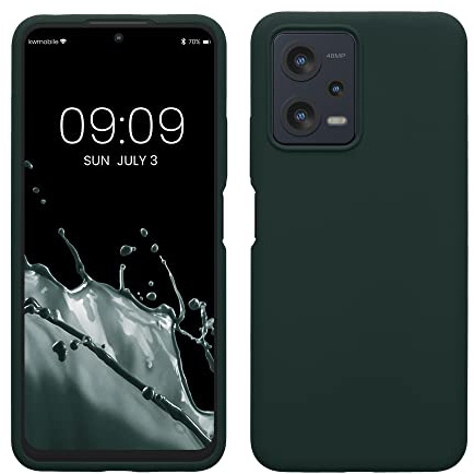 kwmobile Handyhülle für Xiaomi Redmi Note 12 5G / Poco X5 5G Hülle - Case Silikon - Kabelloses Laden - Schutzhülle Cover in Moosgrün