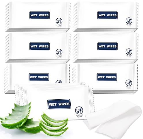 Gisdo 100 Pack Unscented Wet Wipes Individually Wrapped, Wipes Bulk for Homeless, Suitable for Restaurant, Wedding, Barbecue