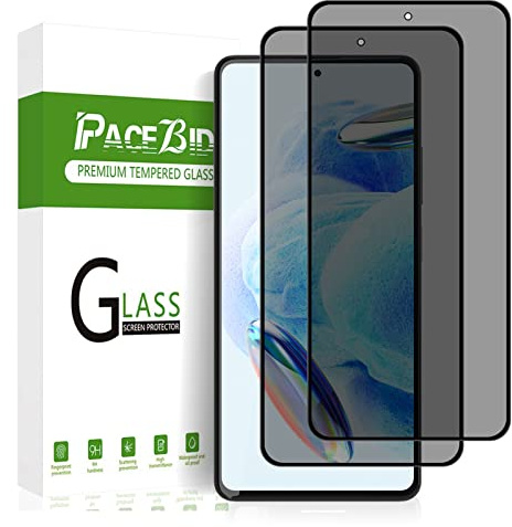 PaceBid Verre Trempé Anti-Espion Compatible avec Xiaomi Redmi Note 12 Pro 5G/Xiaomi Redmi Note 12 Pro+ 5G, 2 Pack Anti-Spy Protecteur D'écran Confidentialité 9H Dureté pour Xiaomi Redmi Note 12 Pro 5G