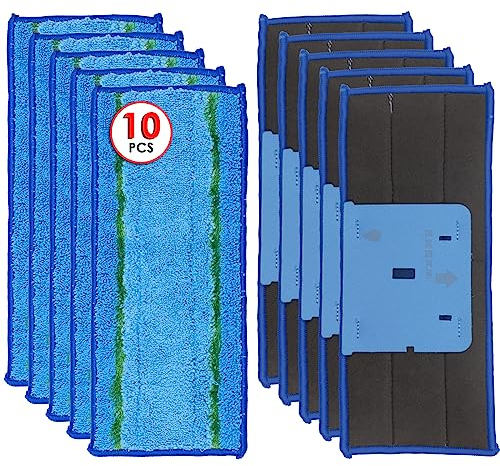 (10 piezas) Almohadillas de fregona compatibles con iRobot Braava Jet M6 Ultimate Robot Mop, almohadilla de limpieza húmeda M6 mejorada, almohadilla de limpieza de repuesto de microfibra lavable