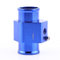 AUTOZOCO Adaptador del Sensor de temperatura de la manguera del tubo, diámetro interno de 38 mm y diámetro externo de 34 mm, Longitud 68 mm, Incluye abrazaderas, Aleación de aluminio, Azul, 36 mm
