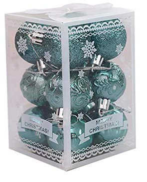 Weihnachtskugeln zum Aufhängen Mehrfarbig 12 Stück Weihnachtsbaum Weihnachtskugeln Dekorationen Kugeln Party Hochzeit Ornament Kisten Für Getränkeregal Tannenbaumschmuck (Green, One Size)
